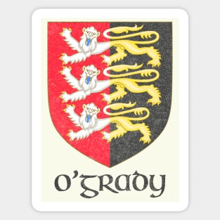 O'Grady / Faded Style Family Crest Design Sticker